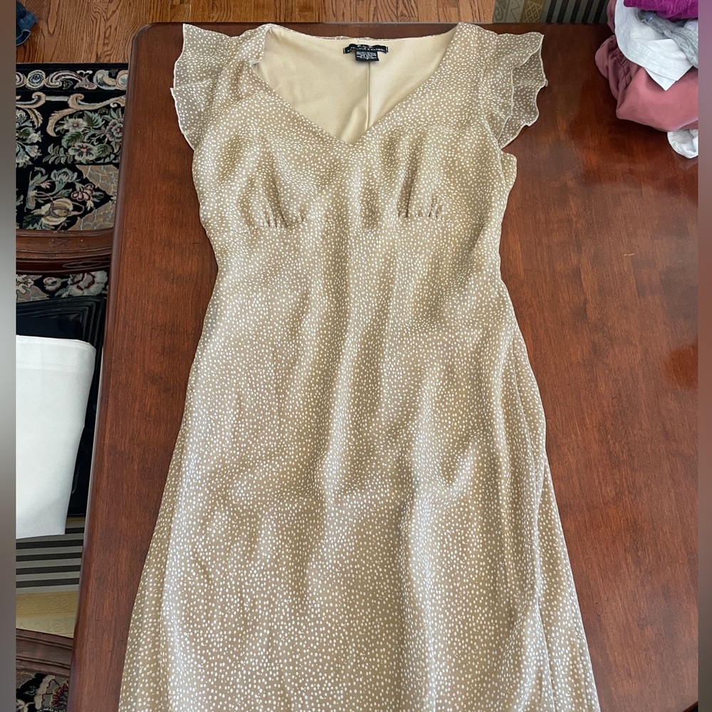 Chic Faith Love and Passion Brown Polka Dot Dress: Size 6, Long